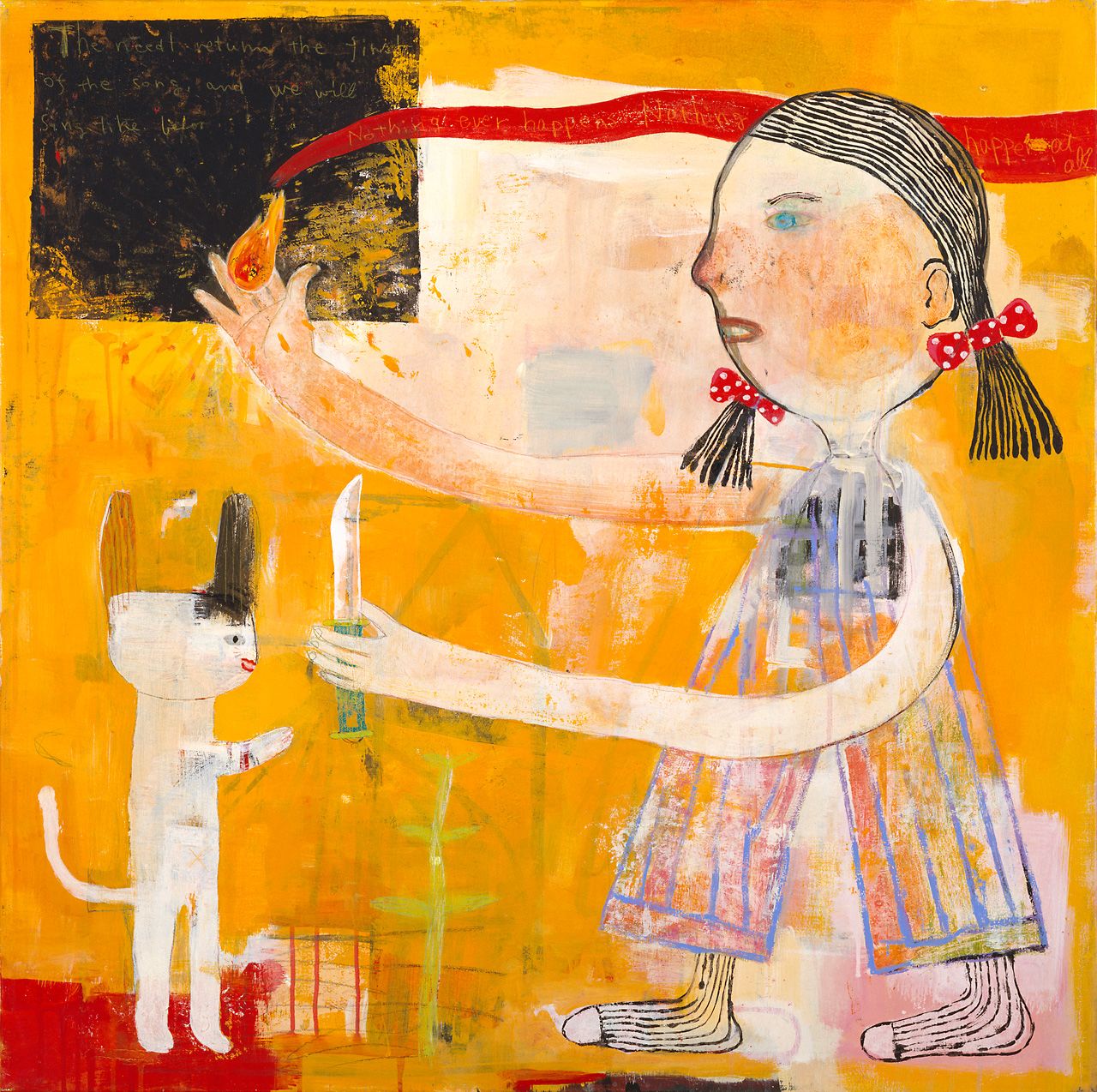 Haz el camino, sigue el camino. © Nara Yoshitomo. Imagen cortesía de la Fundación Nara Yoshitomo. Colección del Museo de Arte de Aomori.